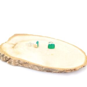 Silver Green Onyx Tiny Earring-1