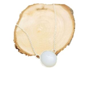 silver moonstone necklace-1