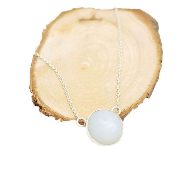 silver moonstone necklace-1