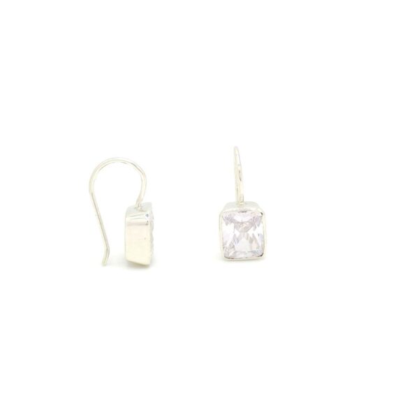 silver sparkling zircon earring-1