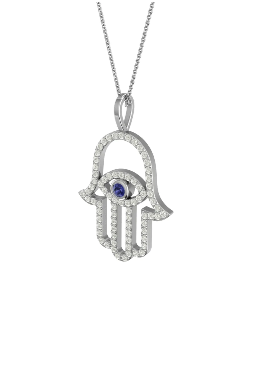 Silver Hamsa Divine Protection Pendant