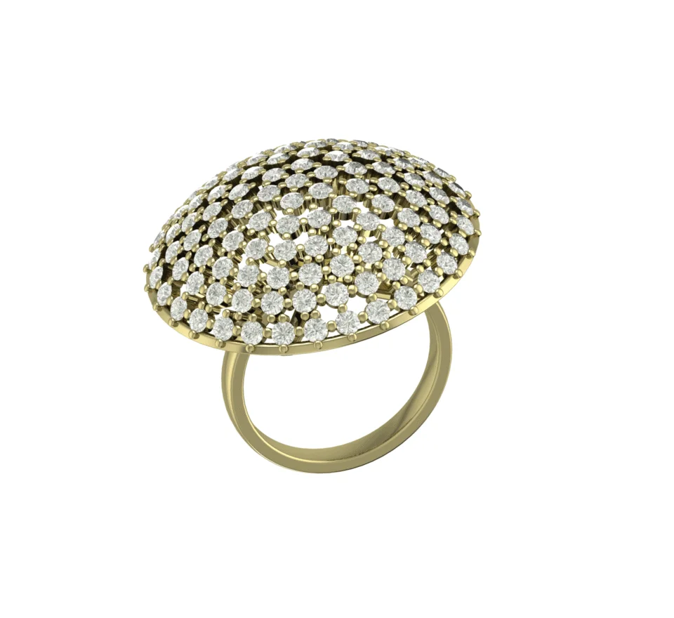 Silver Shining Cocktail Ring
