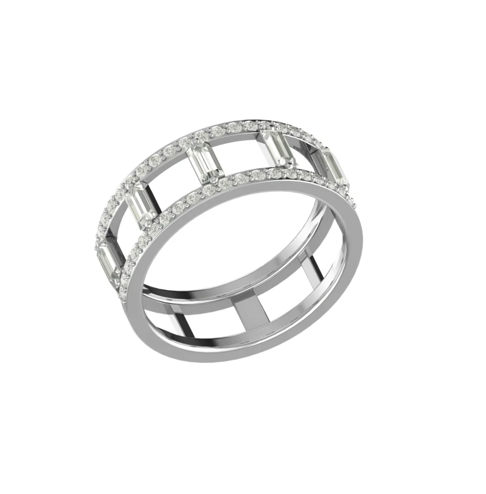Silver Artisian Pillar Ring