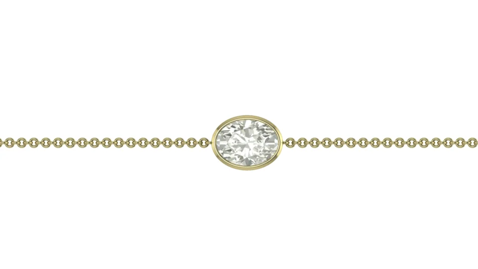 Silver Oval Solitaire Bracelet