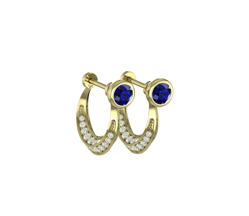 Silver Two In One Hoop Earring