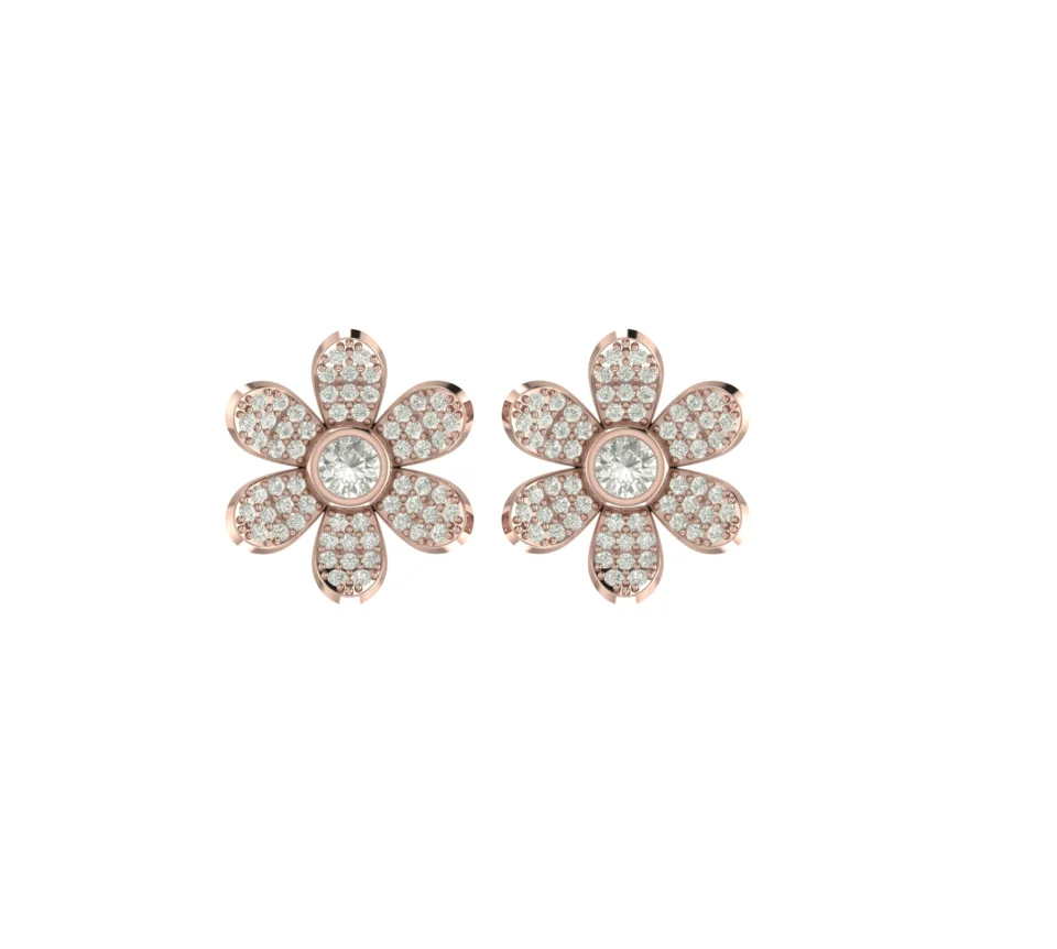 Silver Blossom Flower Earring