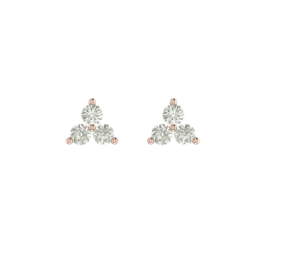 Silver Trio Stud Earring